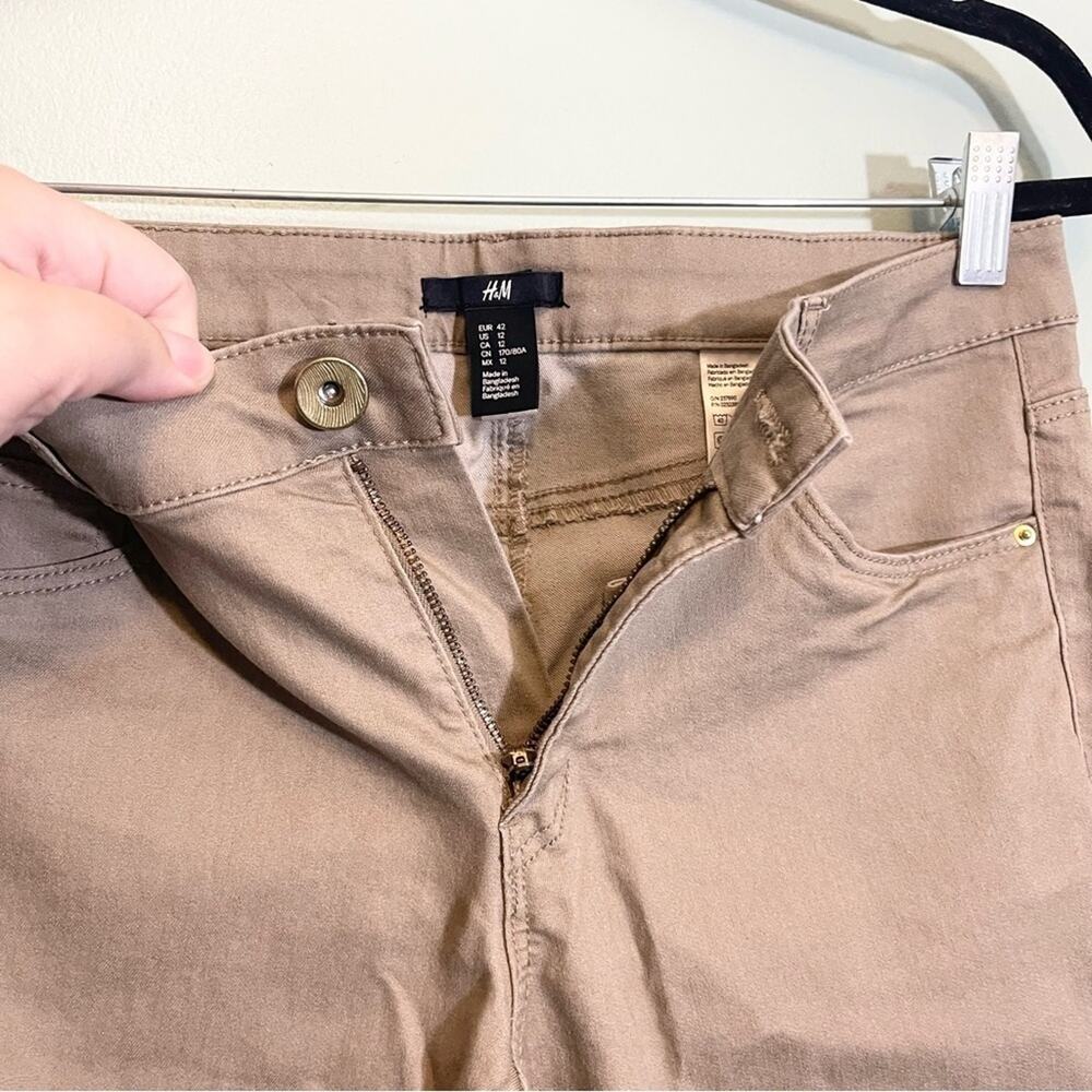 H&M Women's Tan Slim Fit Skinny Pants size 12 - Picture 8 of 11